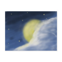Moon Partly Hidden by a Cloud Post Card