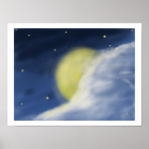 Moon Partly Hidden by the Cloud Poster