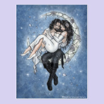 Moon Riders Romantic Love Postcard postcards