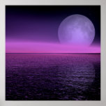 moon rise pink haze posters