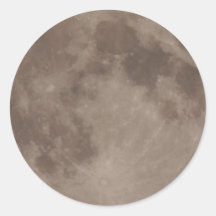 Moon satellite lunar moonlight round sticker