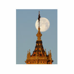 Moon Setting Over Tower Photo Cutout