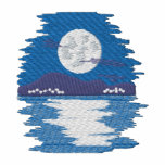 Moon Shining On Water Embroidered Hooded Sweatshirt