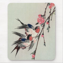 Moon, Swallows, and Peach Blossoms, Ando Hiroshige Mousepad