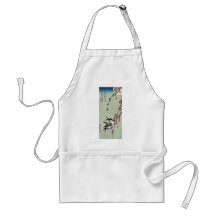 Moon,swallows and peach blossoms by Ando,Hiroshige Apron