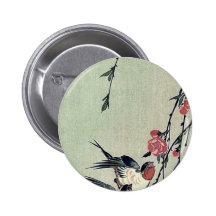 Moon,swallows and peach blossoms by Ando,Hiroshige Button