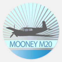 Mooney M20 Round Sticker