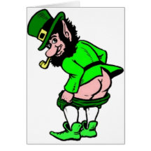 Mooning Leprechaun Greeting Card