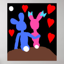 Moonlight Bunnies Poster
