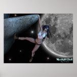 "Moonlight Climb" Rock Climbing Artwork Poster posters