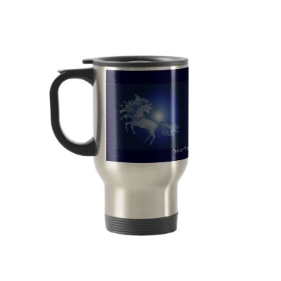 Moonlight Dancing Unicorn - travel/commuter mug by SMDesigns