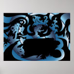 Moonlight Lake Drawing Poster