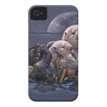 Moonlight Otters iPhone 4 Cases