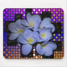 Moonlight Stardust Plumeria Weave Mouse Pads