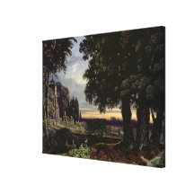 Moonlight, Thoughts in a Churchyard Canvas Prints