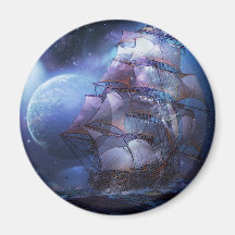 MOONLIT SAIL.jpg Fridge Magnets