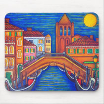 Moonlit San Barnaba Mouse Pad by Lisa Lorenz
