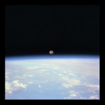 Moonrise with Earth posters