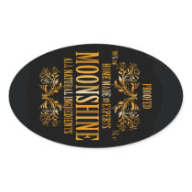 Moonshine label oval sticker
