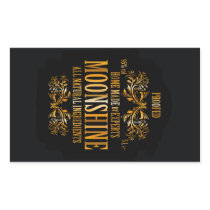Moonshine label rectangular sticker