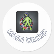 Moonwalker Round Stickers