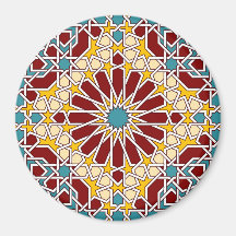 Moorish Tile Round Magnet