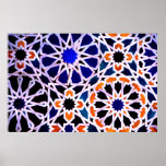 Moorish tile, The Alhambra, Spain posters