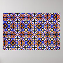 Moorish tile, The Alhambra, Spain Print