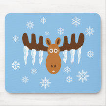 Moose Head_Icicle Antlers Mousemat