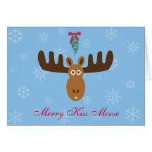 Moose Head_Merry Kiss Moose_Happy Gnu Year! Greeting Card