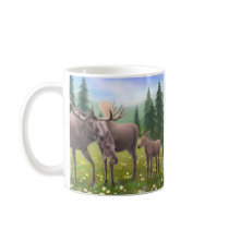 Moose in a Northern Forest Mug