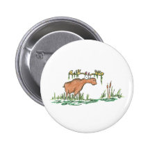 Moose on the loose pinback buttons