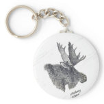   Moose portrait keychain