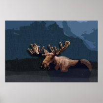 Moose Talk Poster Or Canvas Print