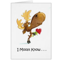 Moose Valentines Day Card