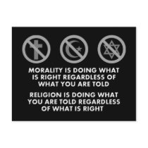Morality and Religion Postcard