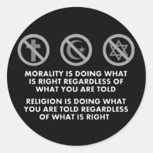Morality and Religion Stickers