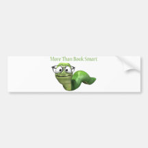More Than Book Smart Book Worm Bumper Sticker