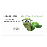 More Than Book Smart Book Worm Business Card Template