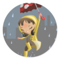 Morgan in the Rain stickers