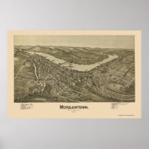 Morgantown, WV Panoramic Map - 1897 Print