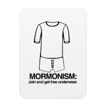MORMONISM - JOIN AND GET FREE UNDERWEAR MAGNET