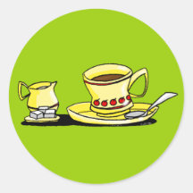 Morning coffe, cream and sugar sticker