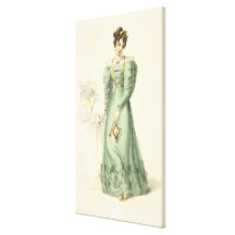 Morning Dress, fashion plate from Ackermann's Repo Stretched Canvas Print