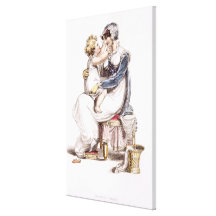Morning dress, fashion plate from Ackermann's Repo Gallery Wrapped Canvas