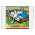Morning Garlic Breath Funny Offbeat Cartoon Gifts cards