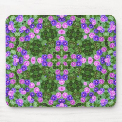 Morning Glories Mousepad by twopurringcats
