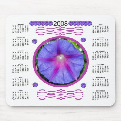 MORNING GLORY 2008 CALENDAR MOUSE PAD by KABSANNIE