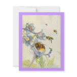 MORNING GLORY & BEES ~ WEDDING SAVE THE DATE ~NOTE invitations