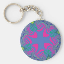Morning Glory Cross Basic Button Keychain